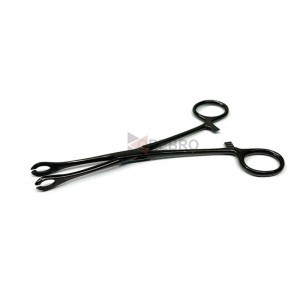 Mini Forester(Sponge) Forceps, Slotted- Black Oxide Coated