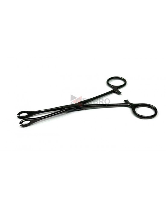 Mini Forester(Sponge) Forceps, Slotted- Black Oxide Coated